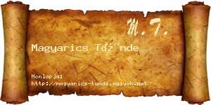 Magyarics Tünde névjegykártya